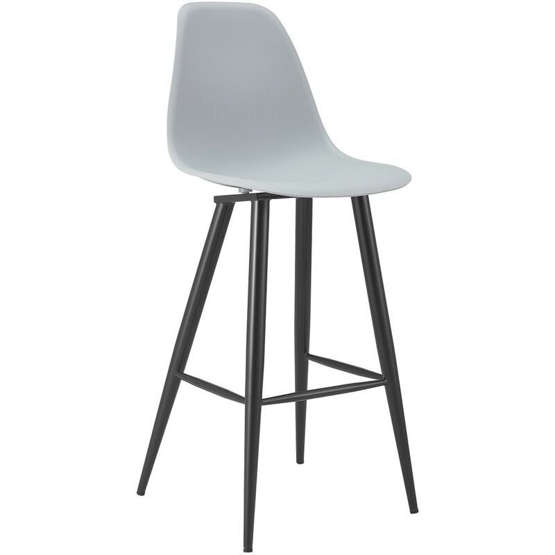 

Taburete CLUNY, metal epoxi negro, polipropileno gris