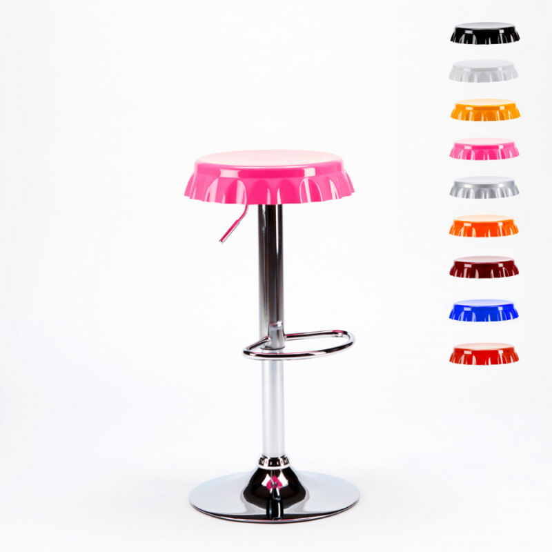

Superstool - Taburete de diseño con forma de tapón corona bar y cocina Dallas | Rosa