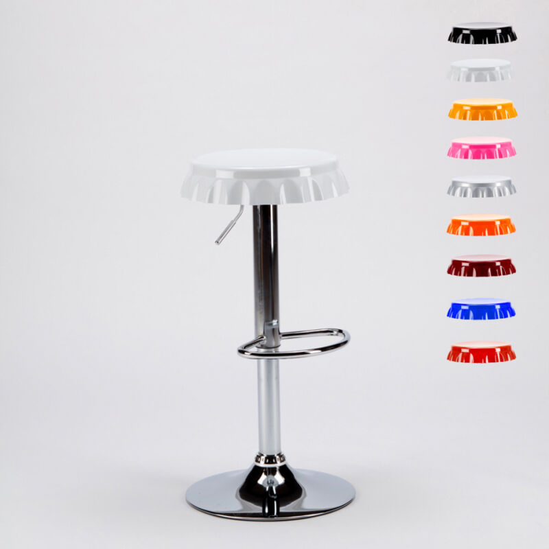 

Superstool - Taburete de diseño con forma de tapón corona bar y cocina Dallas | Blanco
