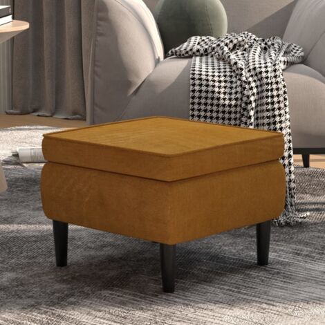 Taburete con patas de madera terciopelo marrón vidaXL