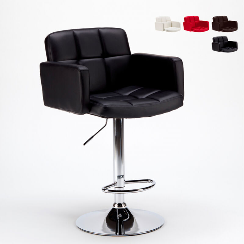 

Taburete con Reposabrazos Bar Cocina de Cuero Polipiel Oakland | Negro