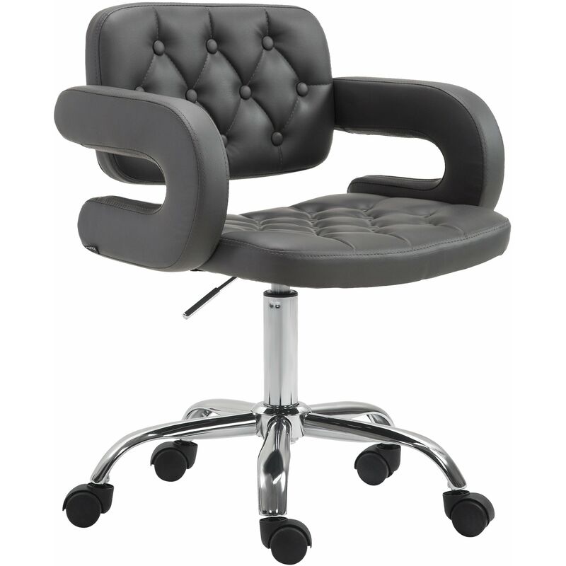 

Taburete con Ruedas Dublin en Cuero PU Gris