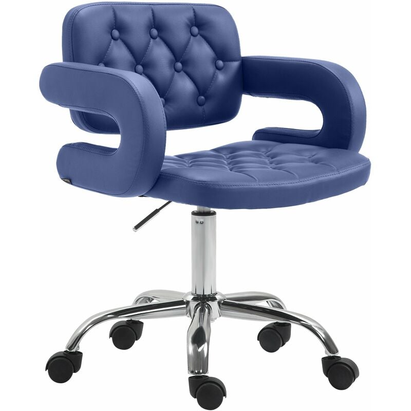

Taburete con Ruedas Dublin en Cuero PU Azul