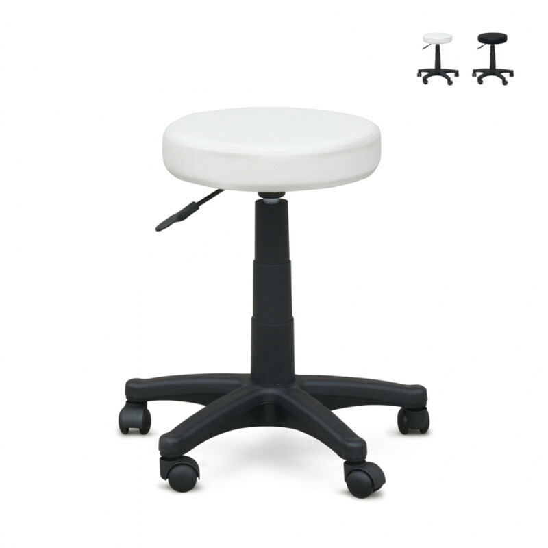

Bodyline-health And Massage - Taburete con ruedas esteticista manicura pedicura oculista tatuaje Speedy | Color: Blanco