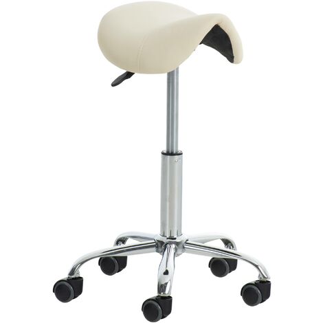 Taburete Con Ruedas Reno Crema