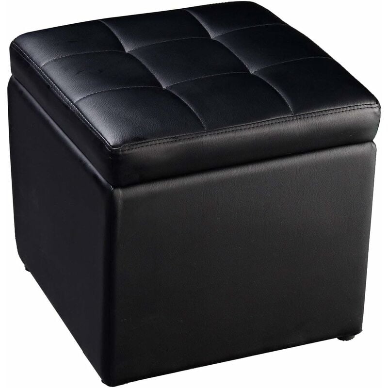 

Taburete con Tapa para Almacenaje Plegable 40x40x40cm Banco Otomano Asiento (Negro)
