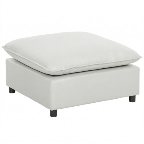 Taburete cuadrado para salón, puf otomano con patas de plástico, para dormitorio o recibidor, 75 x 75 x 40 cm, gris.