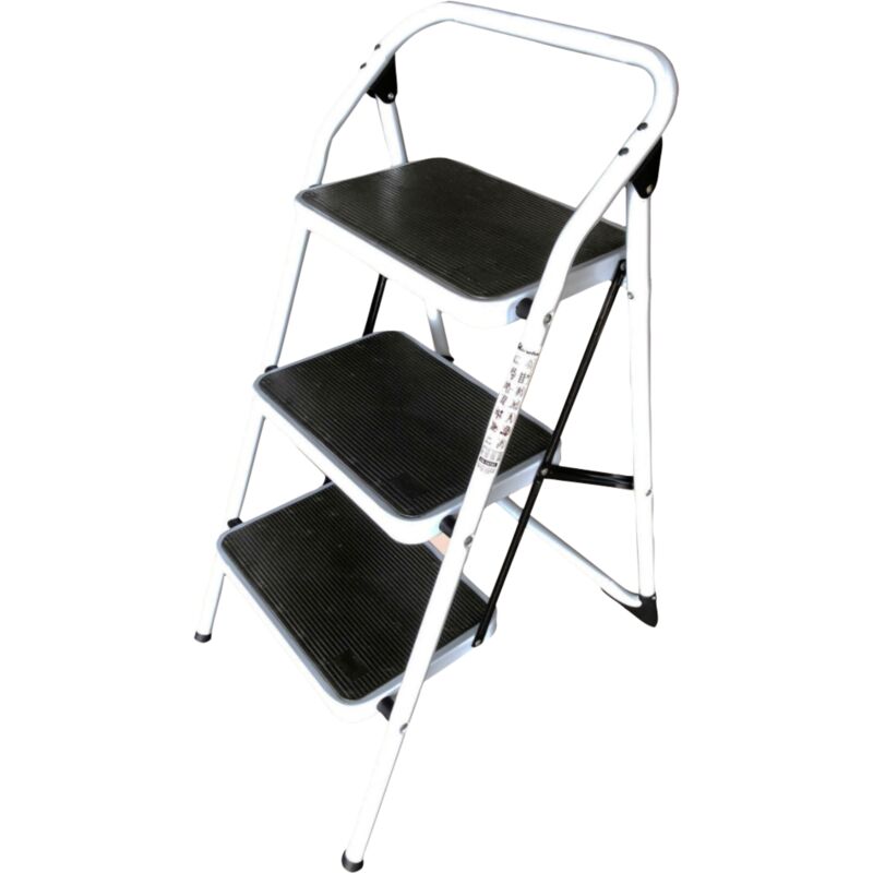 

Taburete de acero escalera con peldaños antdeslizantes, plegable mulltiusos 3 PELDAÑOS DE 36 X 26 CM