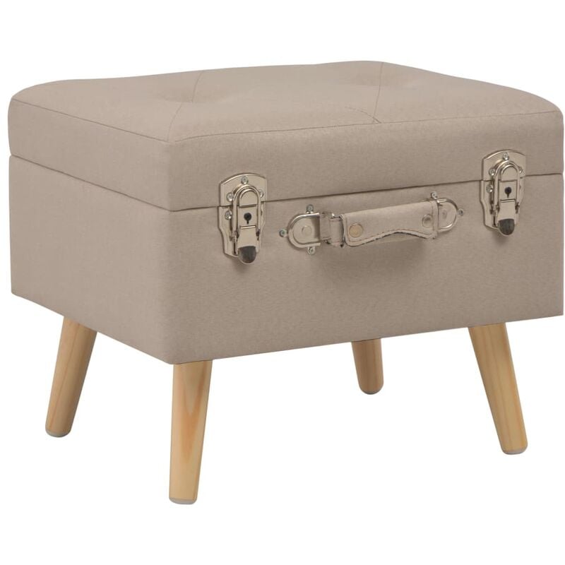

Taburete de almacenamiento 40 cm beige de tela - Beige