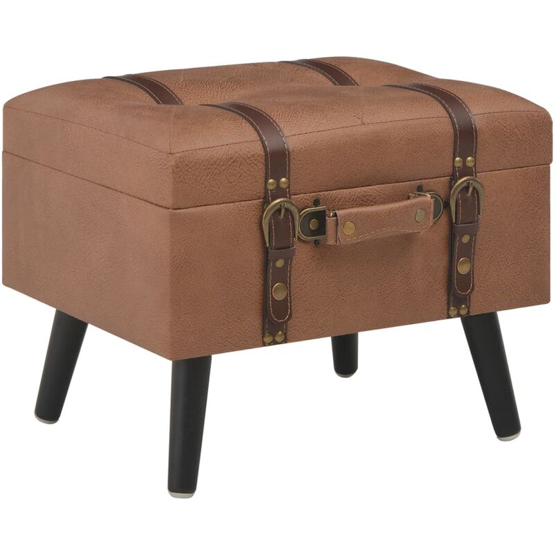 

Taburete de almacenamiento 40 cm marron cuero sintetico