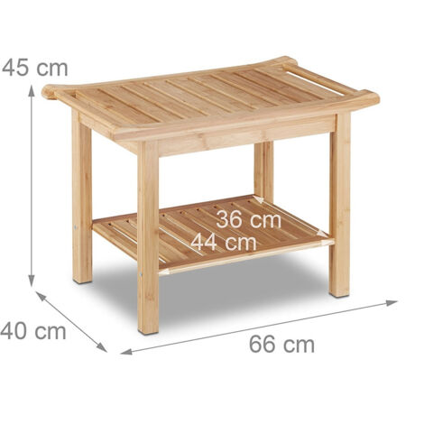 Taburete de bambú mesa de centro auxiliar de baño 3213047
