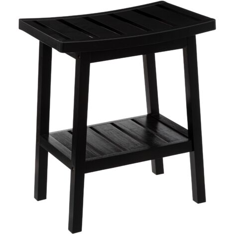 Taburete de bambú negro