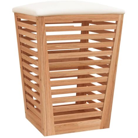 Taburete de baño 40,5 x 40,5 x 56 cm madera maciza de nogal 020006134