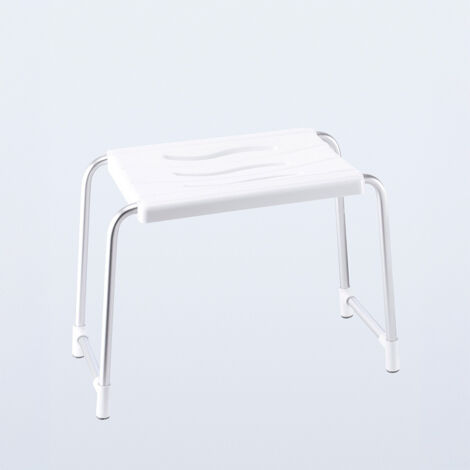 Taburete de baño, blanco, 50 x 24 cm