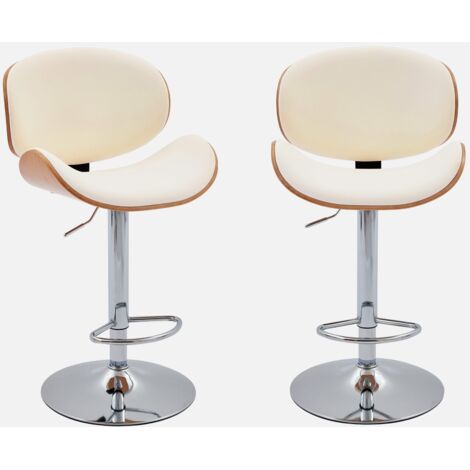 Taburete de bar ajustable curvado en polipiel, set de 2