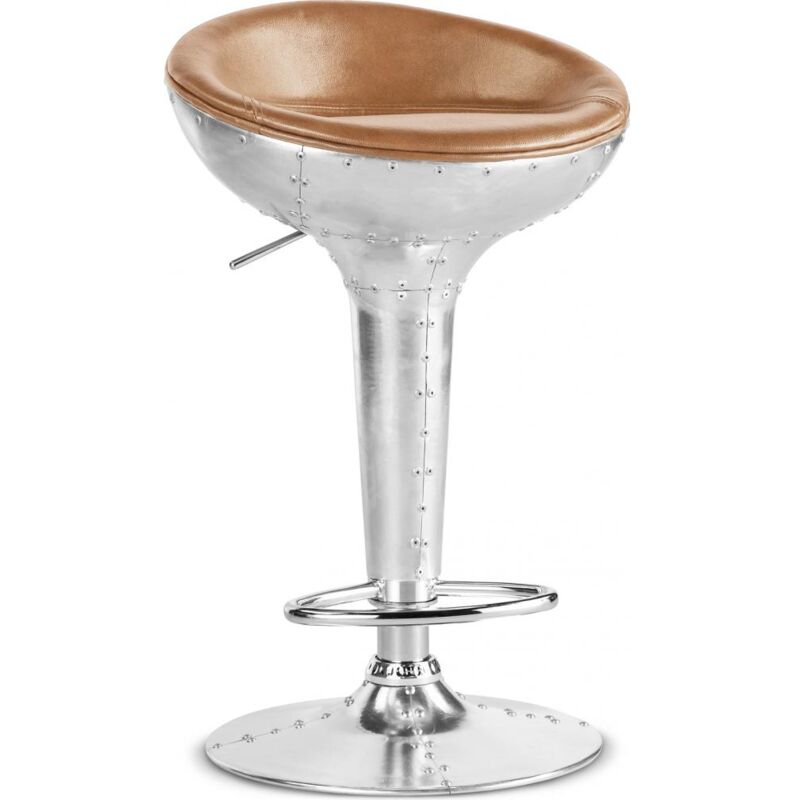 

Taburete de Bar Aviator - Cuero Premium Marrón