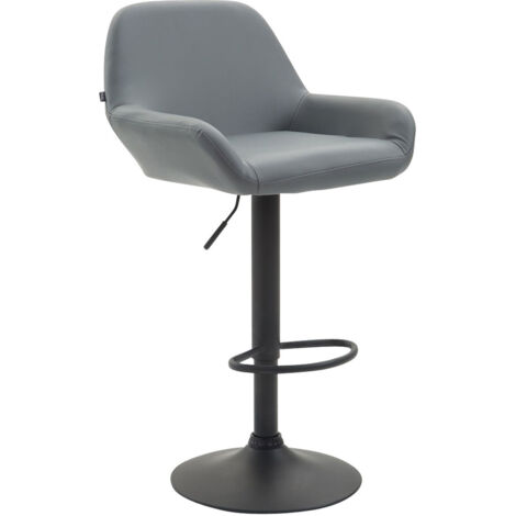 Taburete De Bar Braga En Simil Cuero Gris Negro