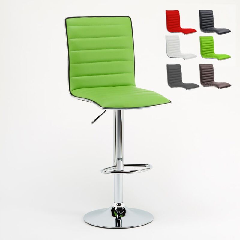 

Superstool - Taburete de bar cocina alto fijo giratorio ajustable con respaldo Detroit | Verde