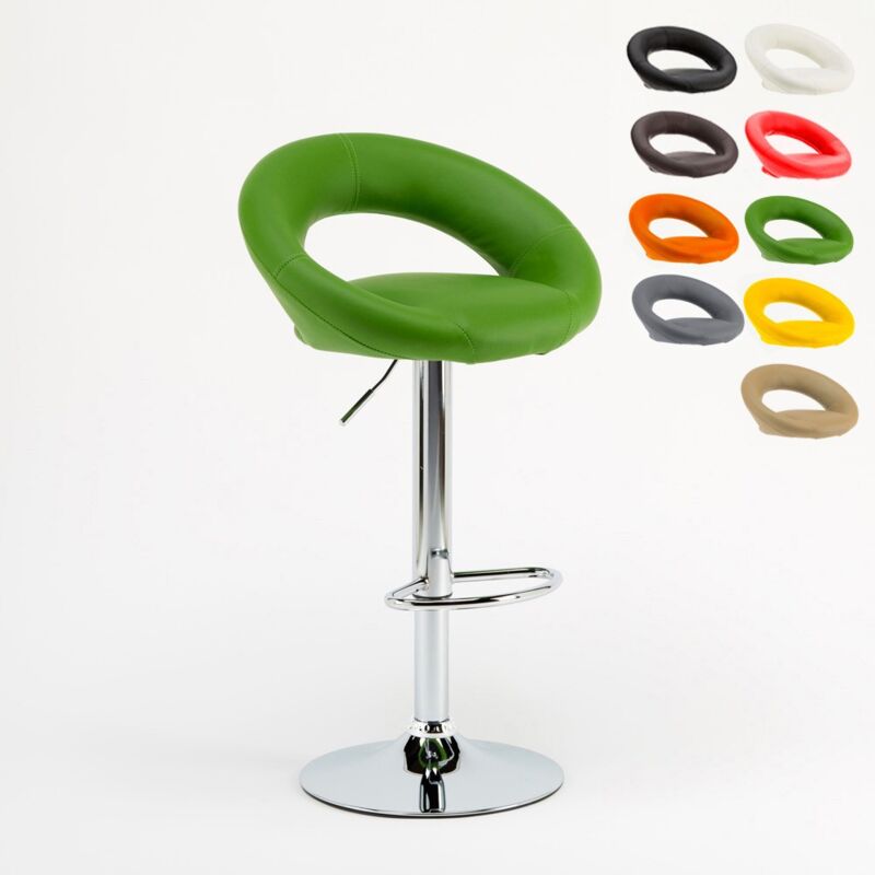 

Superstool - Taburete de bar cocina alto fijo giratorio ajustable reposapiés Chicago | Verde