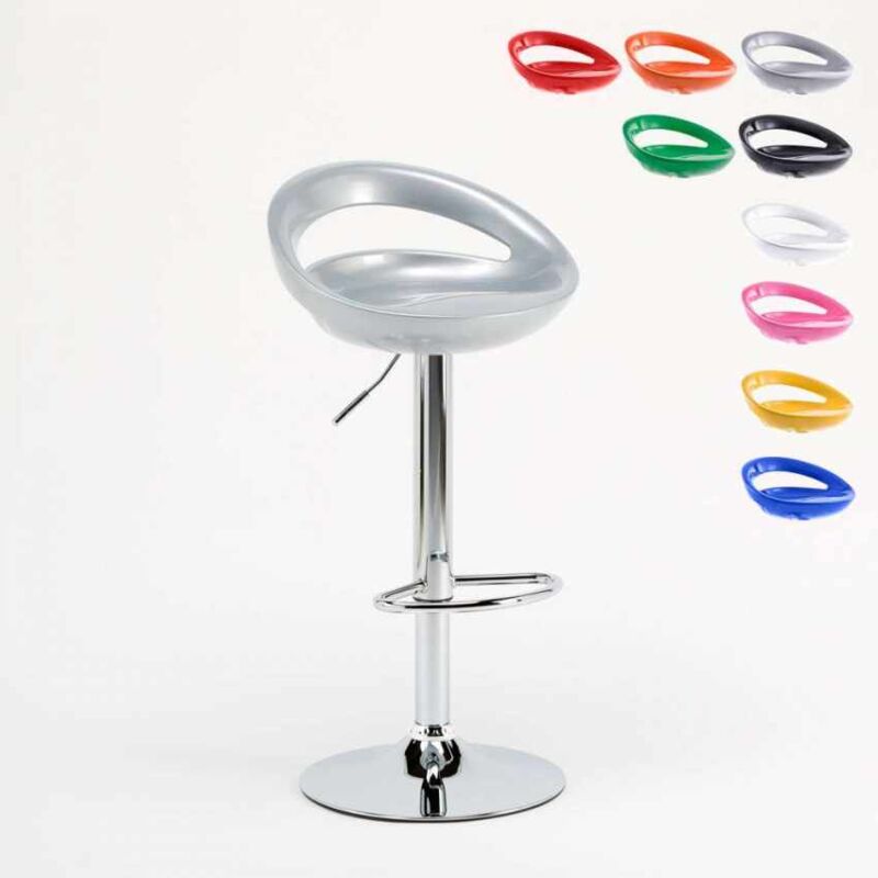 

Superstool - Taburete de bar cocina alto península fijo giratorio ajustable reposapiés Hollywood | Gris