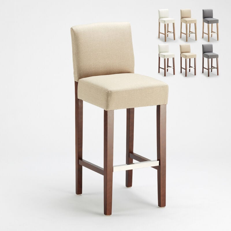 

Taburete de bar Cocina de madera estilo Henriksdal alto 74 cm Comfort XL | Beige