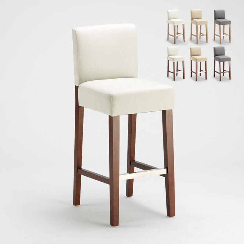 

Taburete de bar Cocina de madera estilo Henriksdal alto 74 cm Comfort XL | Blanco