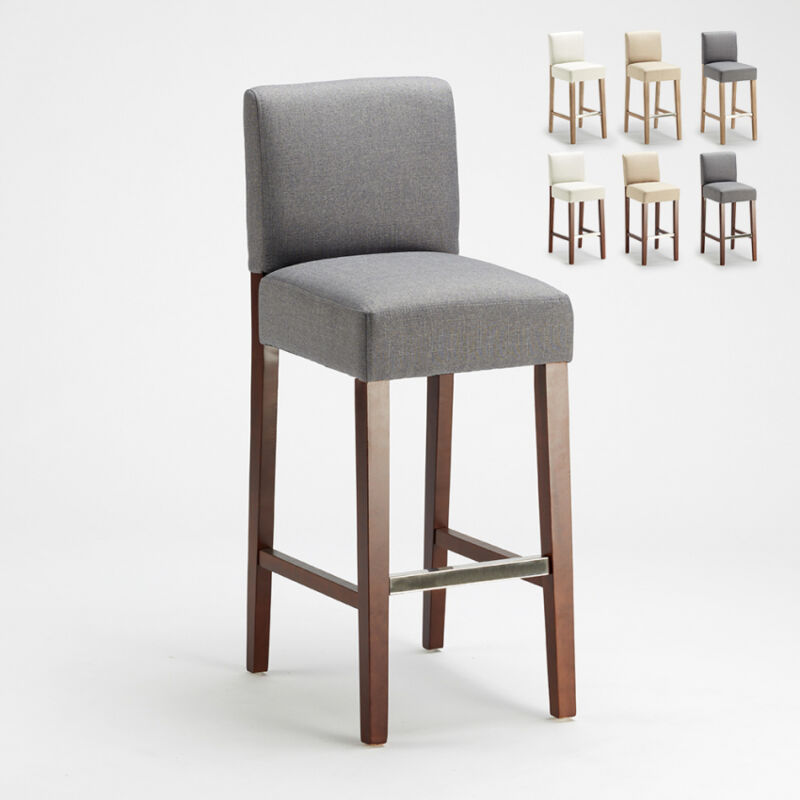 

Taburete de bar Cocina de madera estilo Henriksdal alto 74 cm Comfort XL | Gris