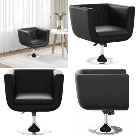 Taburete de bar cuero sintético negro - Silla de bar - Silla de cuero sintético