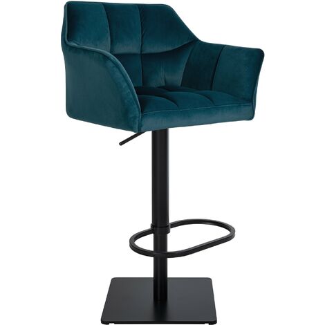 Taburete de bar Damaso funda de terciopelo Verde Negro