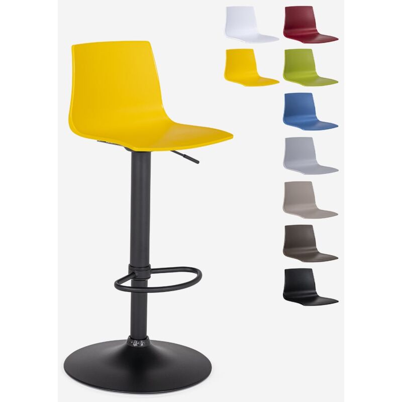 

Taburete cocina bar diseño base negro mate ajustable Grand Soleil Imola Matt | Amarillo