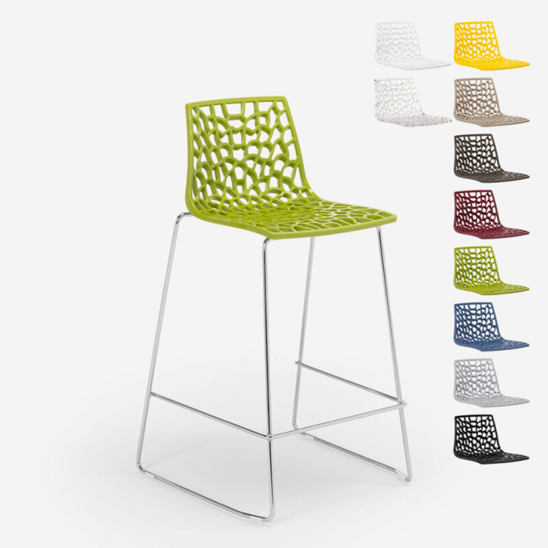 

Taburete de bar de diseño Grand Soleil 64cm Mini Spider | Verde Anís
