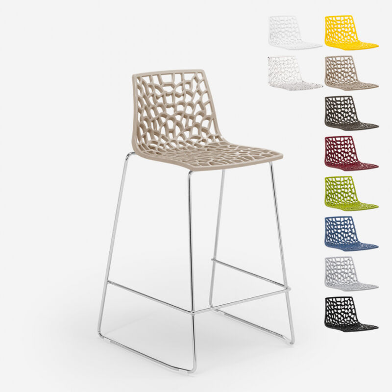 

Taburete de bar de diseño Grand Soleil 64cm Mini Spider | Beige