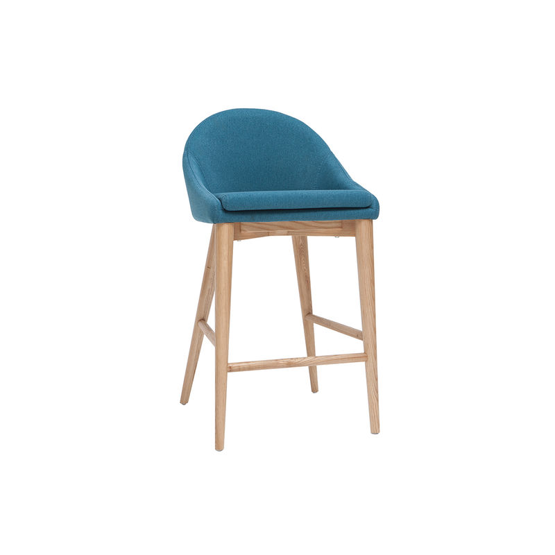 

Taburete de bar diseño madera poliéster azul petróleo 67cm DALIA