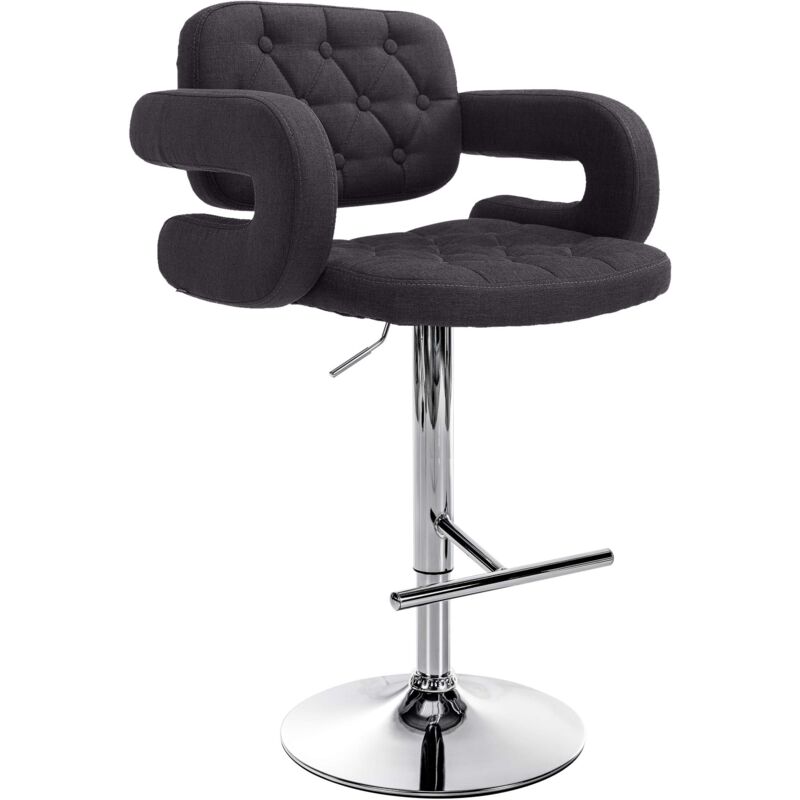 

CLP - Taburete de Bar Dublin en Tela Negro Metal cromado
