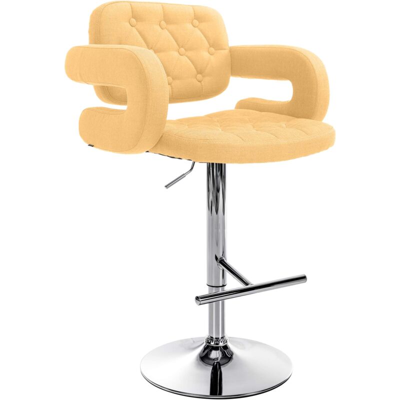 

Taburete de Bar Dublin en Tela Amarillo Metal cromado