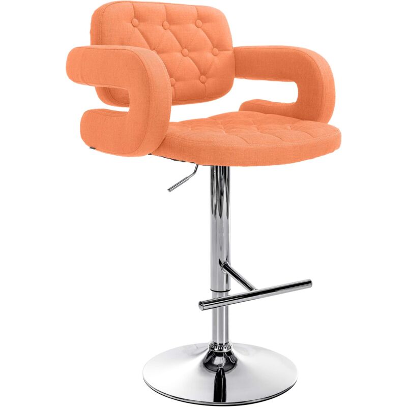 

CLP - Taburete de Bar Dublin en Tela Naranja Metal cromado