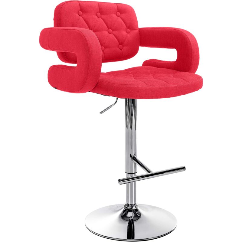 

CLP - Taburete de Bar Dublin en Tela Rojo claro Metal cromado