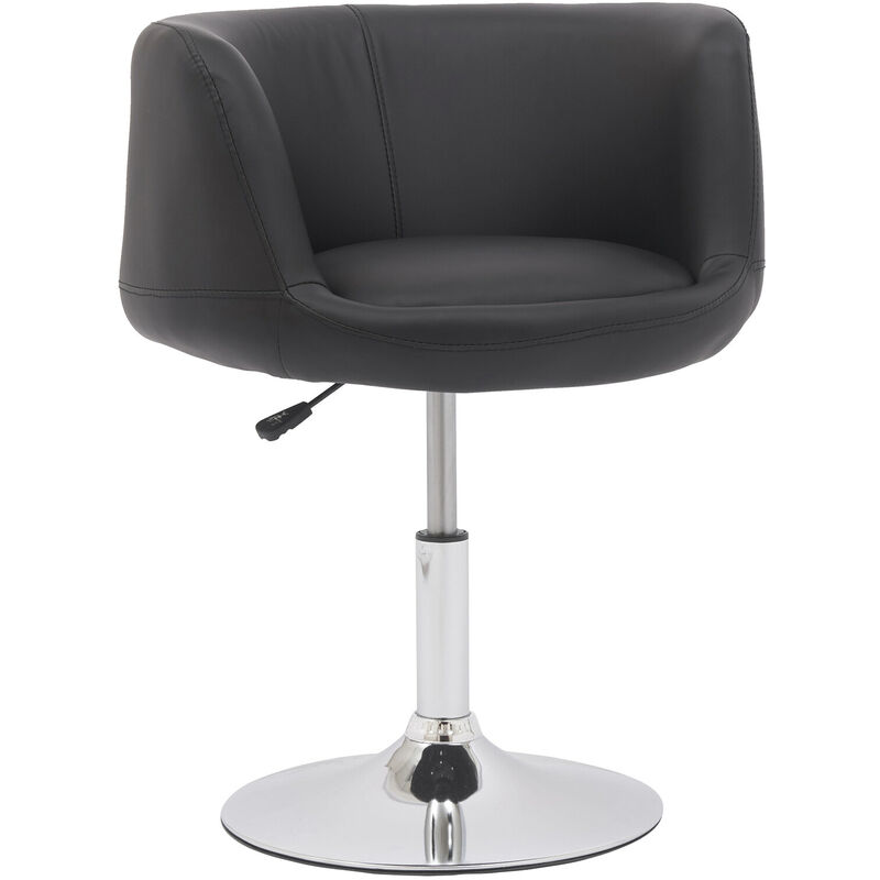 

Taburete de bar giratorio ajustable moderno con respaldo tubular en cuero brillante 63x63x66-81cm Negro - Negro