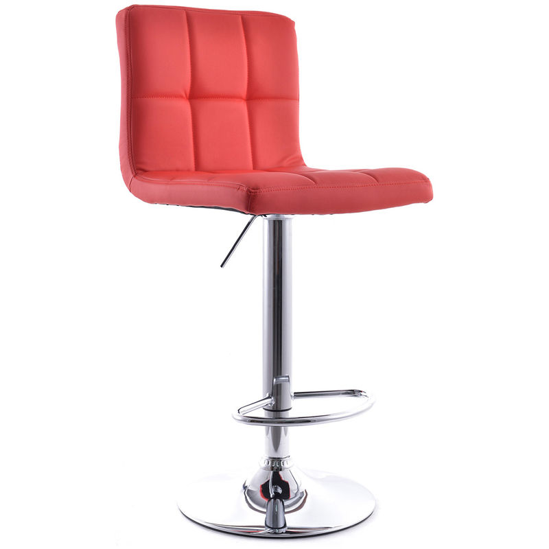 

Taburete de Bar Giratorio Straight Back - Altura Ajustable Rojo