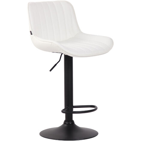Taburete de bar Lentini en cuero sintético Blanco Negro