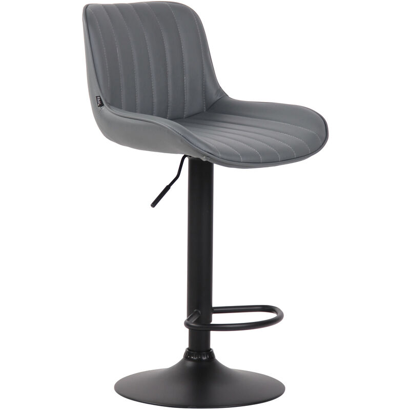 

Taburete de bar Lentini en cuero sintético Gris Metal negro mate
