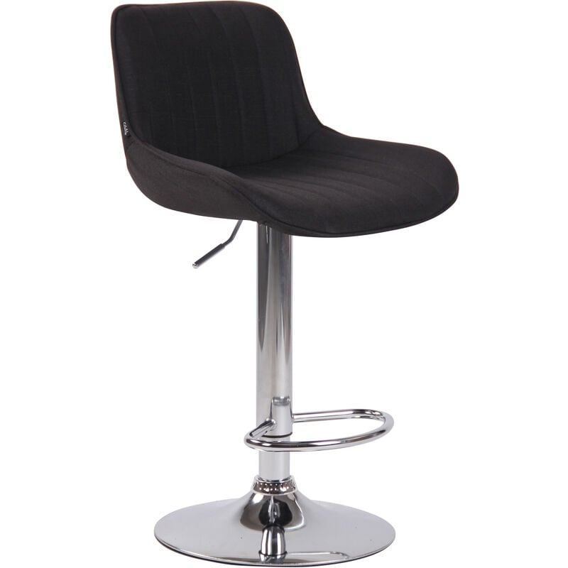 

Taburete de bar Lentini en tela Negro Metal cromado