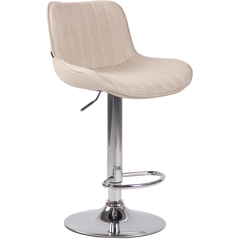 

Taburete de bar Lentini en tela Crema Metal cromado