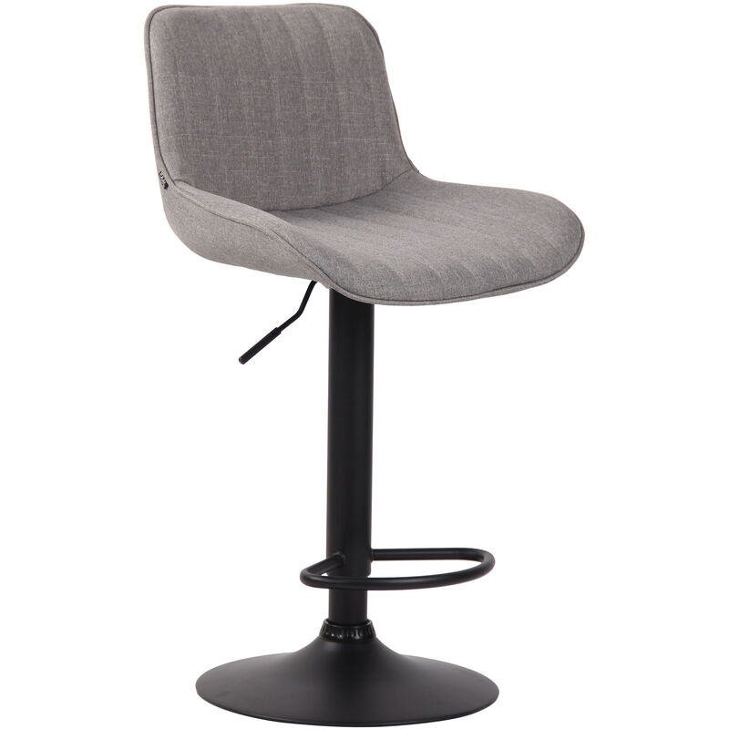 

Taburete de bar Lentini en tela Gris Metal negro mate