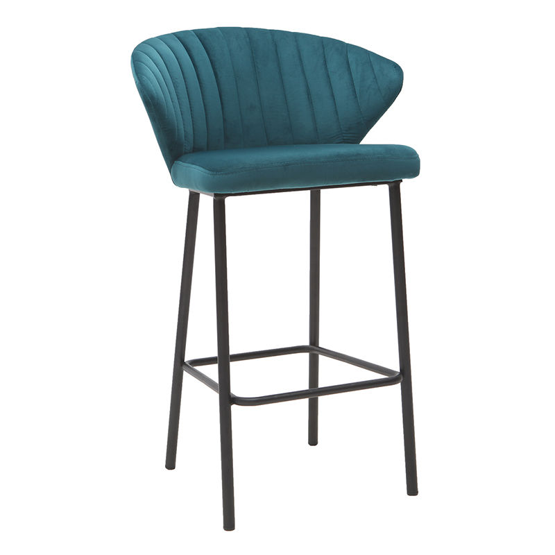 

Taburete de bar moderno terciopelo azul 68 cm DALLY