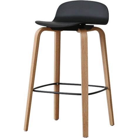 Taburete de bar negro de estilo escandinavo con patas metálicas - Altura 76cm