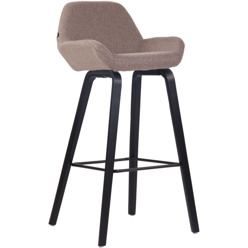 

CLP - Taburete de bar Newnan de 4 patas con estructura de tela Gris topo Negro (roble)