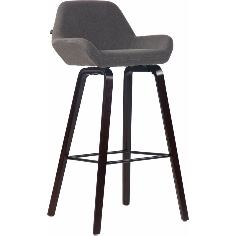 

CLP - Taburete de bar Newnan de 4 patas con estructura de tela Gris oscuro Nogal (roble)