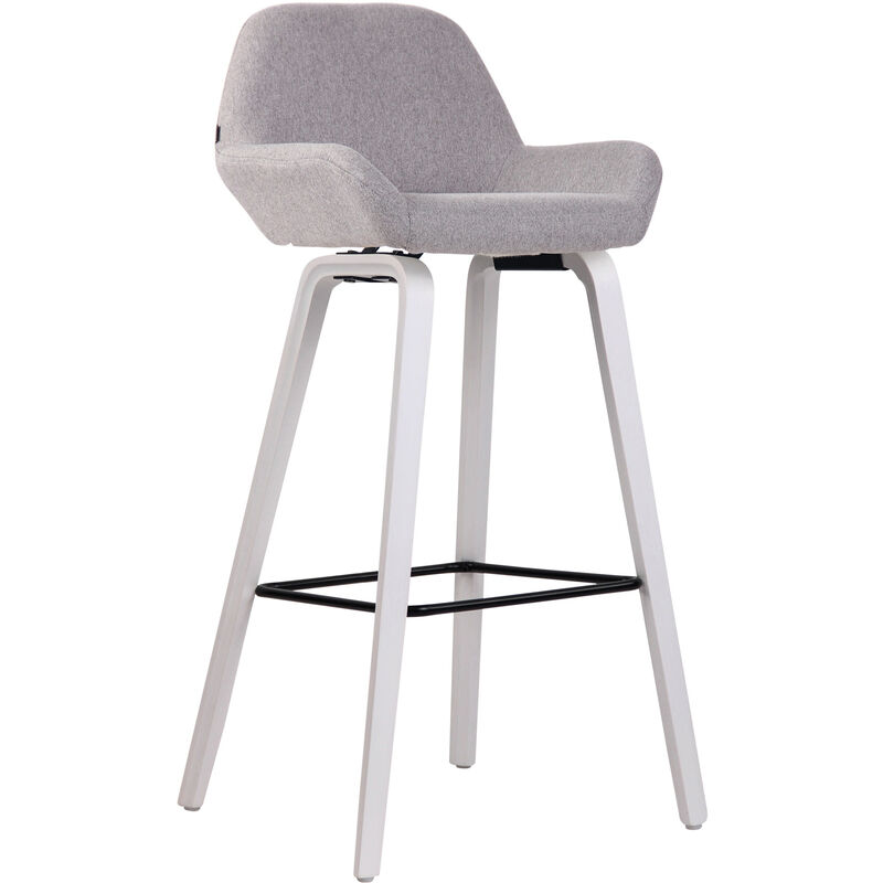 

CLP - Taburete de bar Newnan de 4 patas con estructura de tela Gris Blanco (roble)