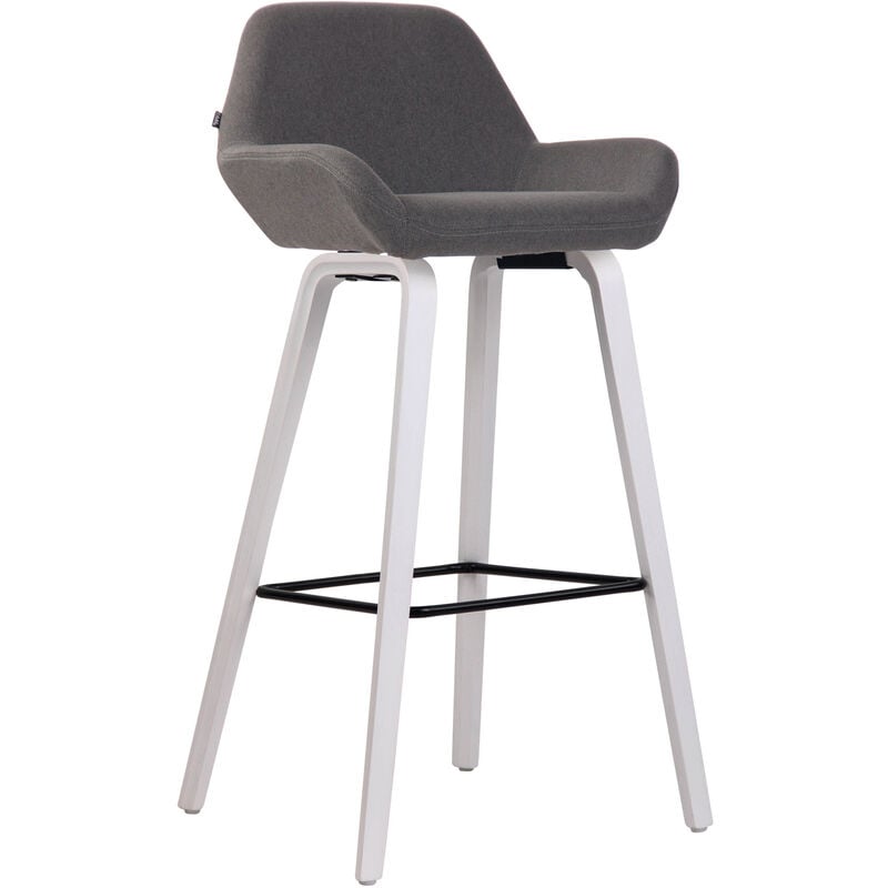 

Taburete de bar Newnan de 4 patas con estructura de tela Gris oscuro Blanco (roble)